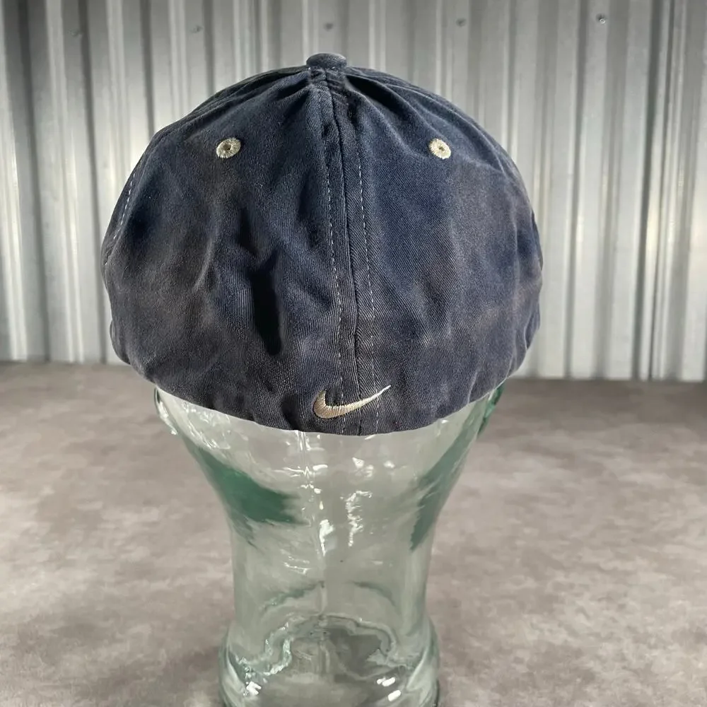 Vintage Nike Embroidered Hat Y2K 00’s Blue Majorly Faded Hat Athletic ERD Fade